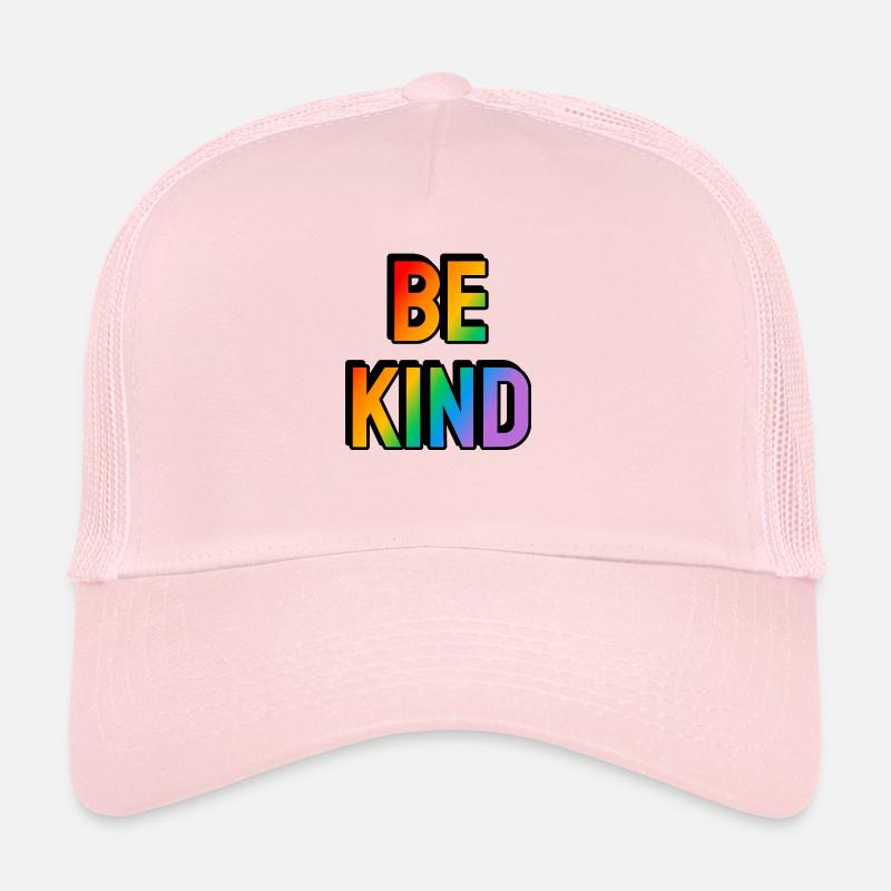 Sei freundlich Regenbogen Gay Pride Trucker Cap