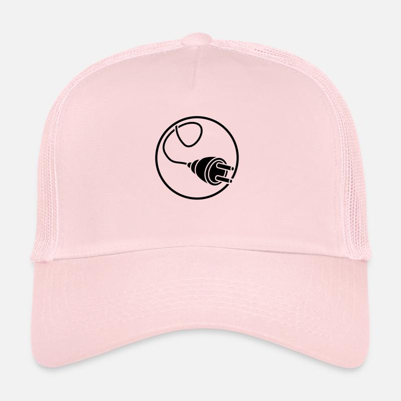 circle round logo connect connection cable plug Trucker Cap