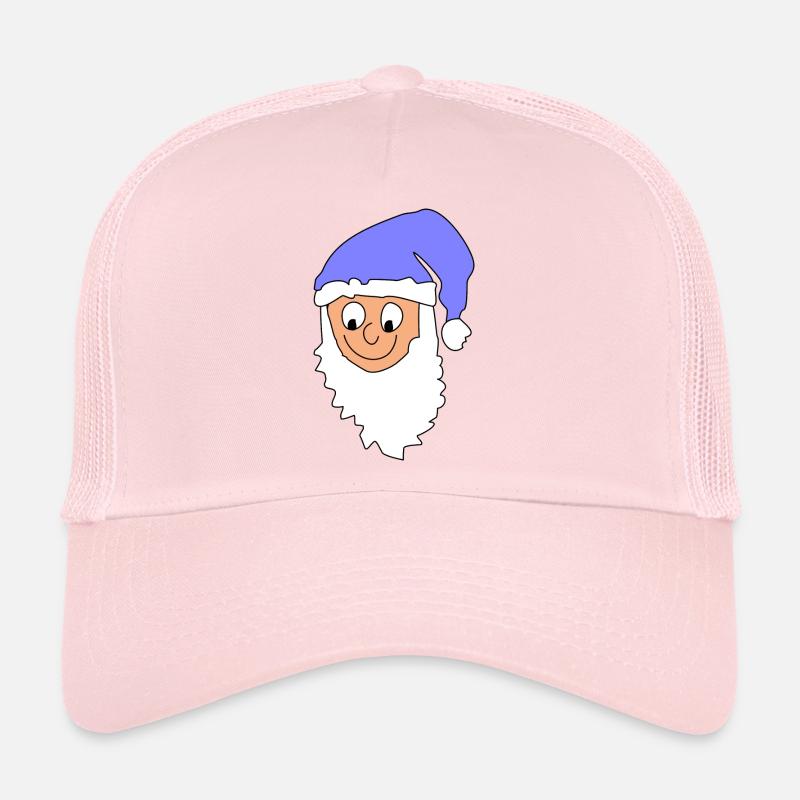 Fröhlicher Weihnachtsmann mit blauer Mütze Trucker Cap