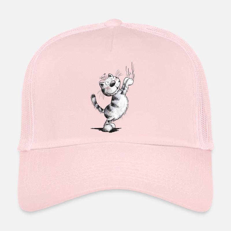 Lustige Katze Kratzt - Trucker Cap - Hellrosa
