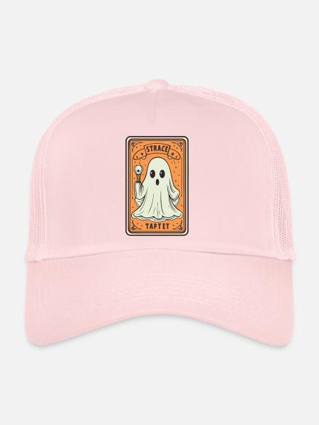 Tarot Card Ghost with Stick - Trucker Cap - pale pink