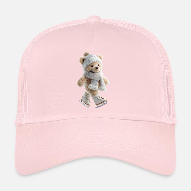 Ours en peluche glacée avec chapeau et écharpe Casquette trucker 