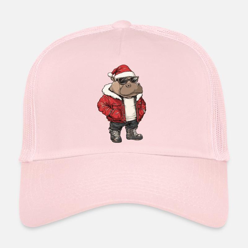 Hippopotames Noël Hiver Casquette trucker 