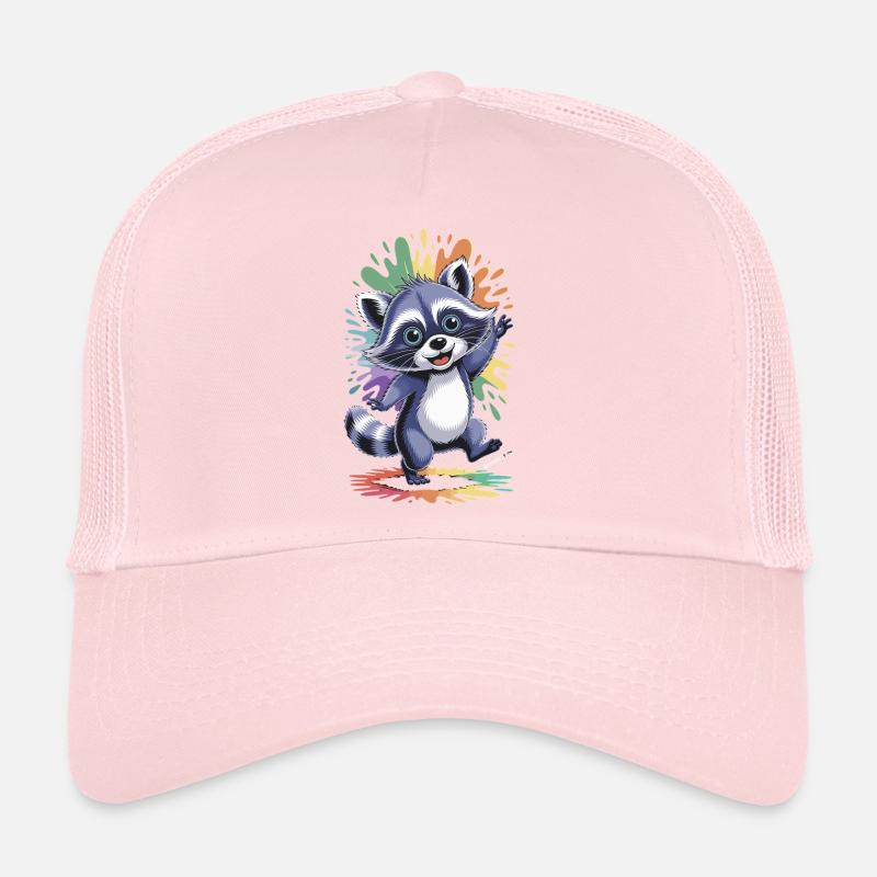 Raton laveur joyeux aux couleurs Casquette trucker 