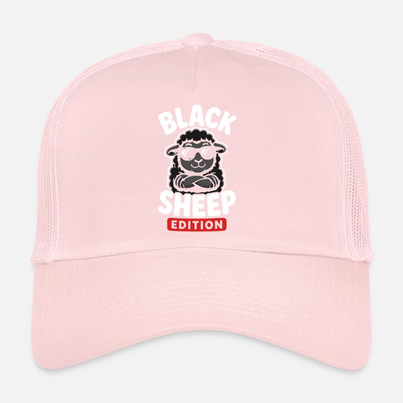 Mouton noir avec des lunettes de soleil Casquette trucker 