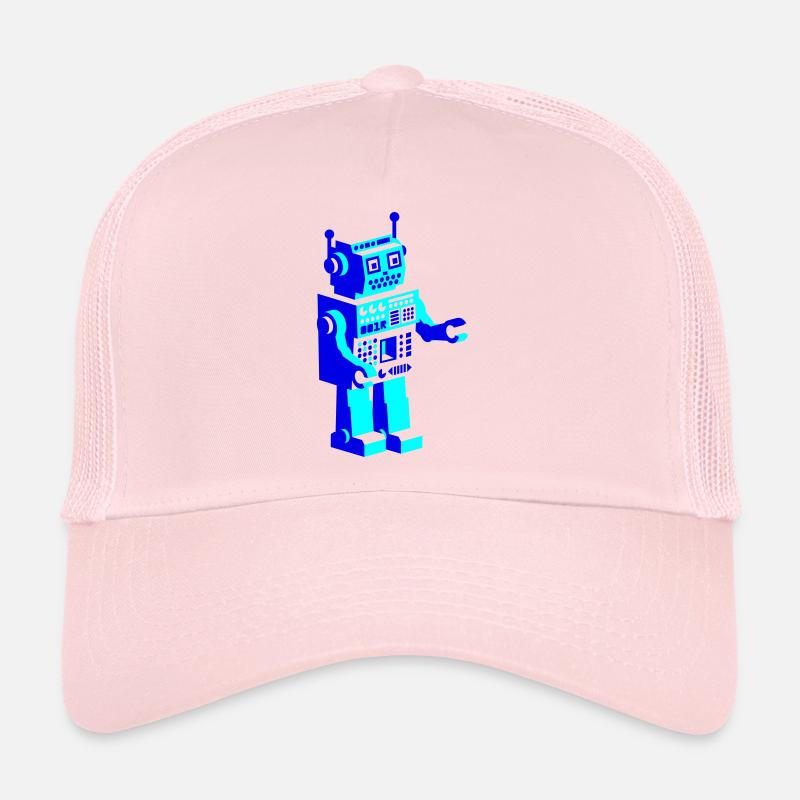 retro robot roboter - Trucker Cap - pale pink