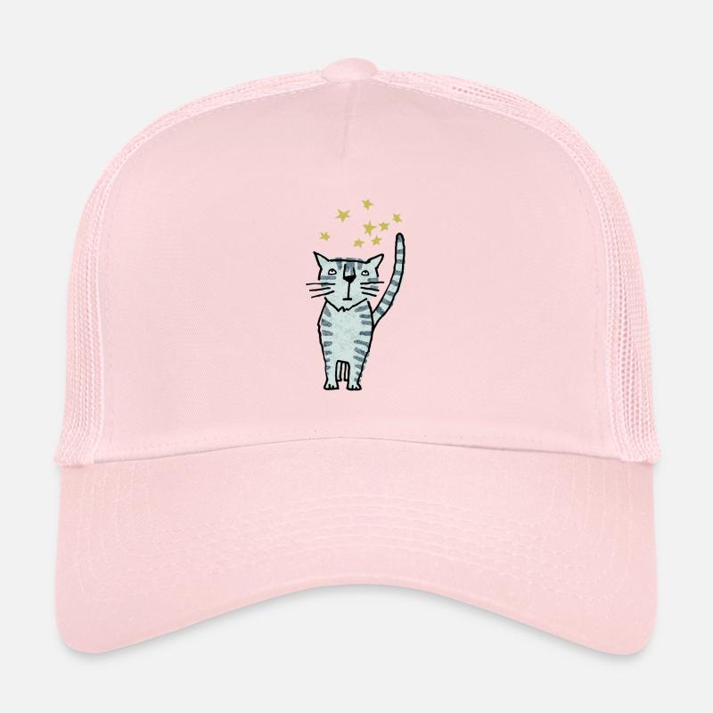 chat - Casquette trucker  - rose pâle