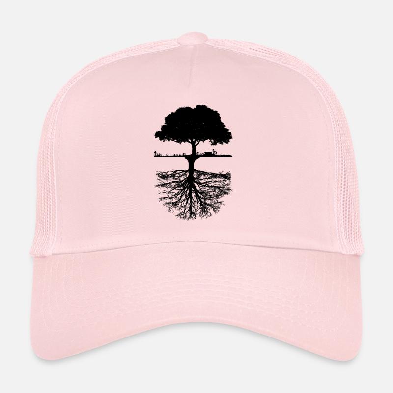 arbre - Casquette trucker  - rose pâle
