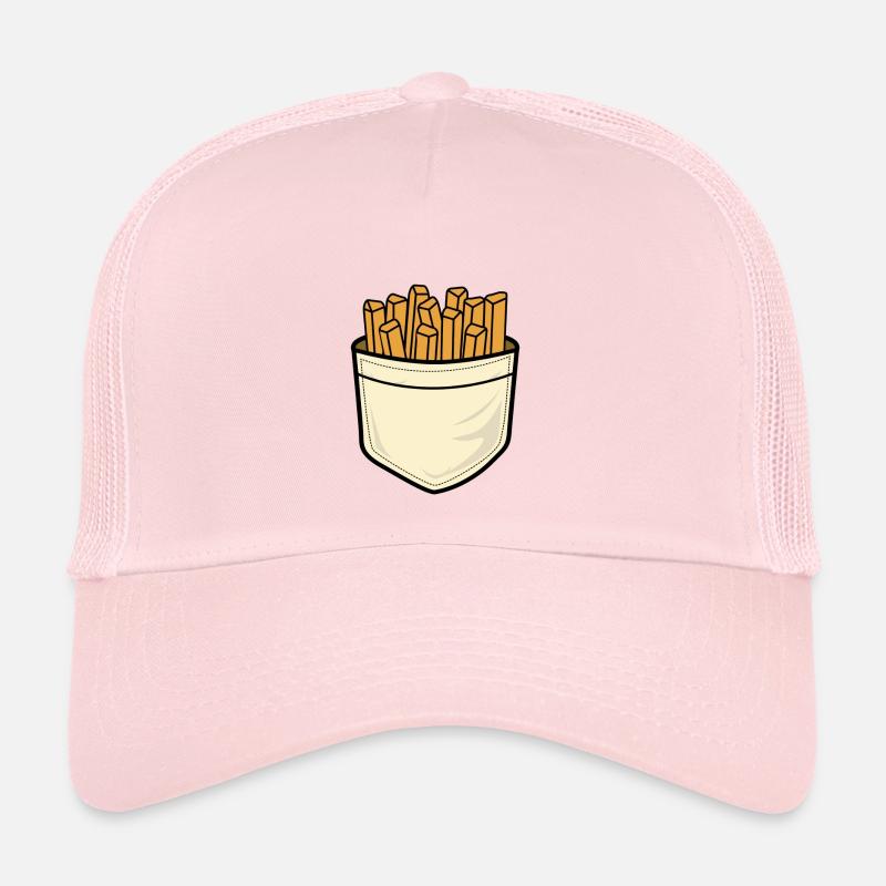 Brusttaschen Pommes - Trucker Cap - Hellrosa