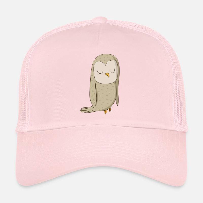 Eagle owl comic bird - Trucker Cap - pale pink