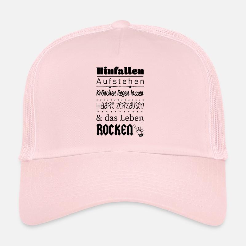 Aufstehen und das Leben ROCKEN :) - Trucker Cap - Hellrosa