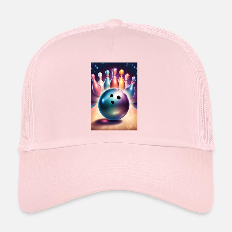 Bowlingkugel und hübsche bunte Anstecknadeln Trucker Cap
