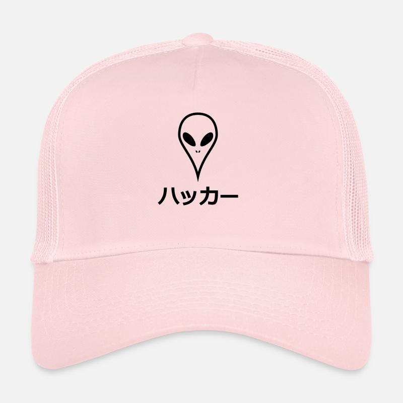 Japanese hacker alien - Trucker Cap - pale pink