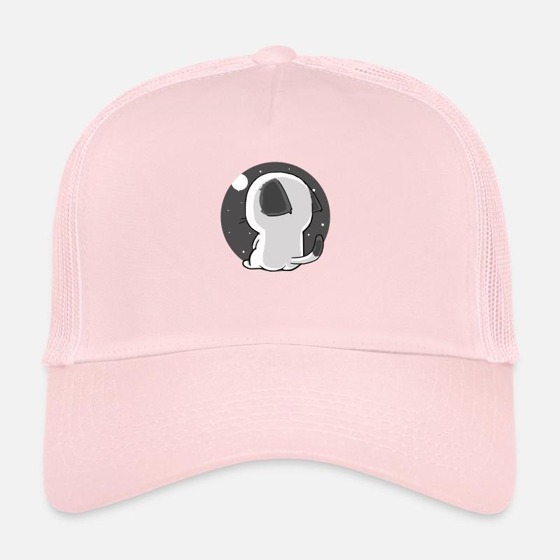 chat - Casquette trucker  - rose pâle