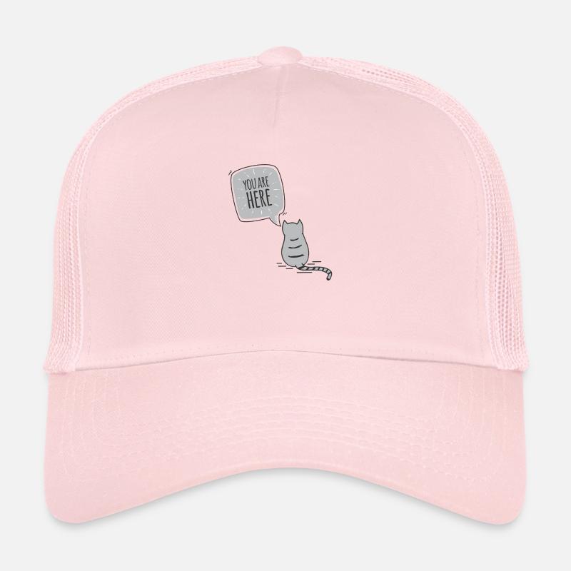 cat - Trucker Cap - pale pink