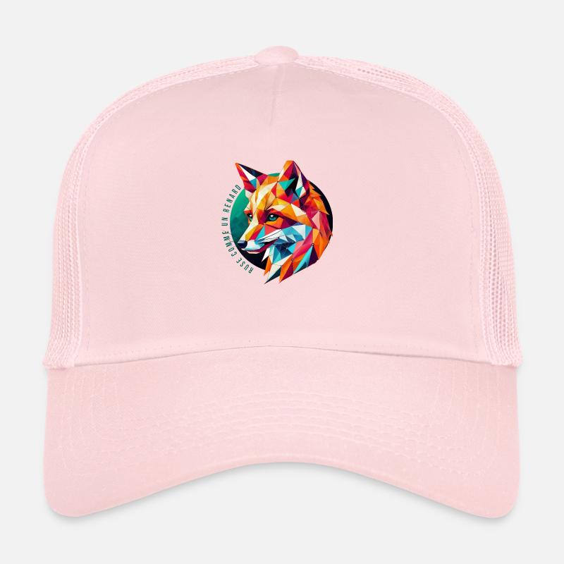 Multicolor Geometric Fox - Abstract Design Trucker Cap