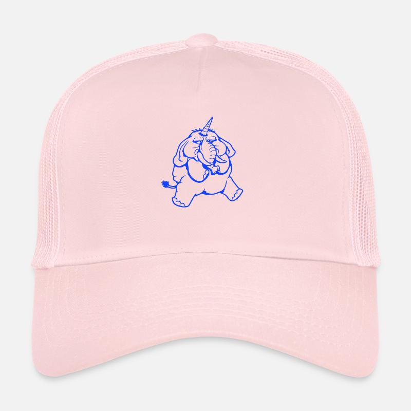Unicorn, elephant, bad-tempered, angry, sad Trucker Cap