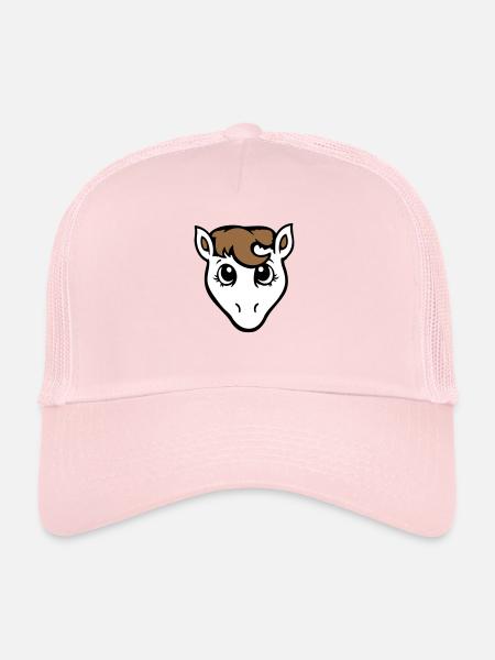 cheval mignon poney fille femelle fille cheval fille - Casquette trucker  - rose pâle - Devant