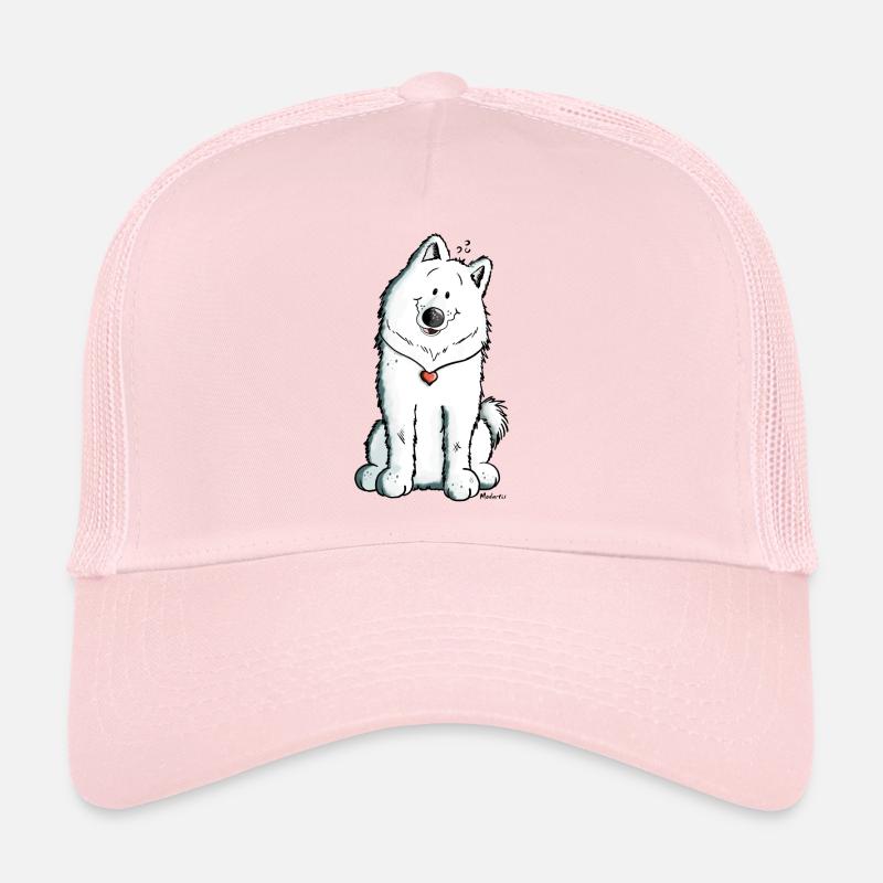 Samoyède avec coeur - Casquette trucker - rose pâle