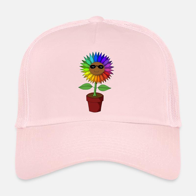 Bunte Sonnenblumen - Trucker Cap - Hellrosa