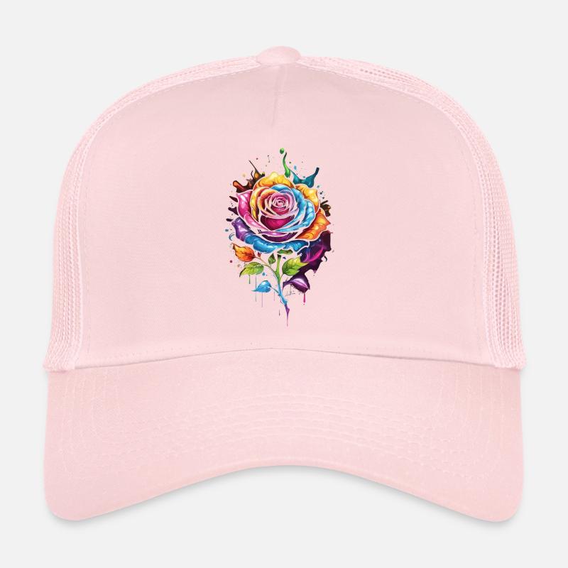 Blume - Regenbogen Rosa - Trucker Cap - Hellrosa