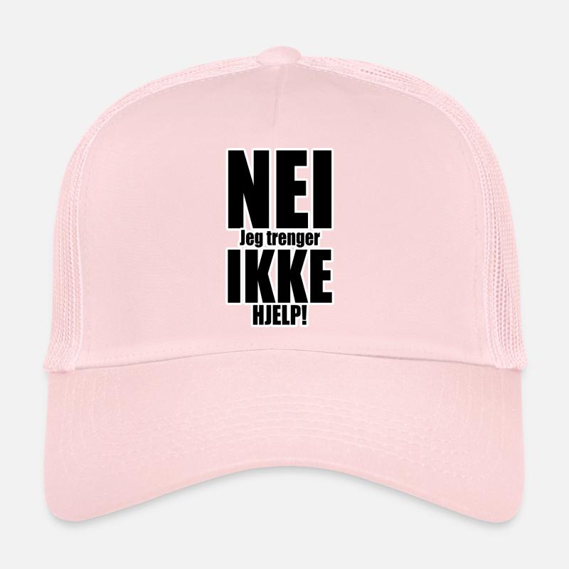 Non, pas d'aide, typographie - Casquette trucker  - rose pâle