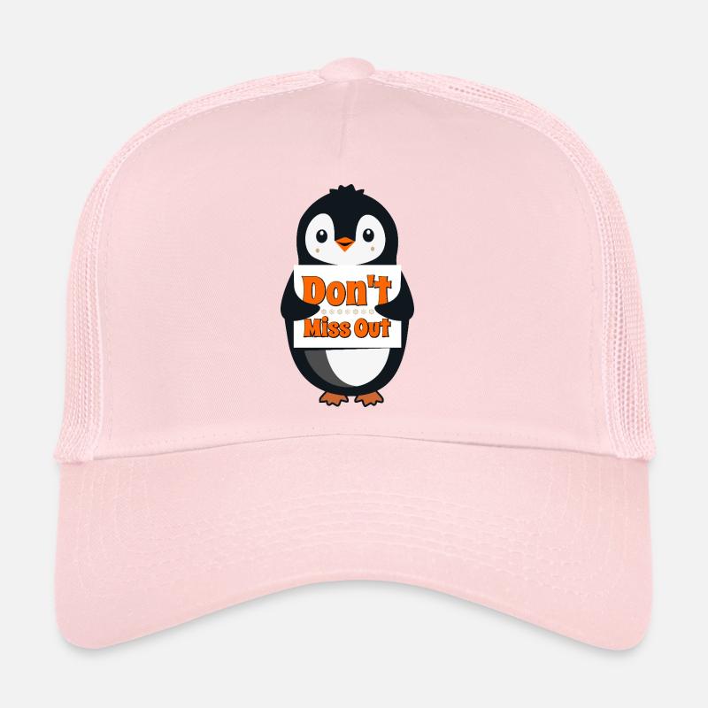 Pingouin avec le panneau Ne manquez pas Casquette trucker 