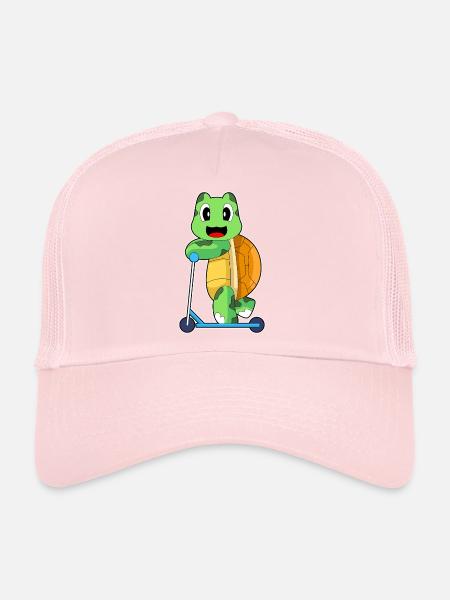 Scooter tortue - Casquette trucker  - rose pâle - Devant