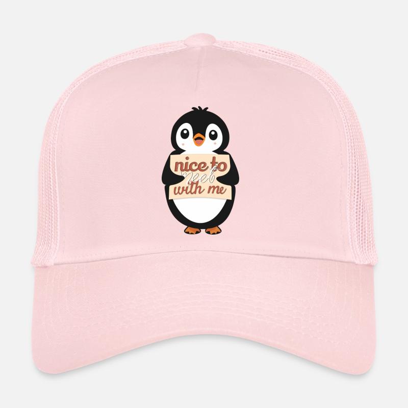 Ravi de me rencontrer - Signe Pingouin Casquette trucker 