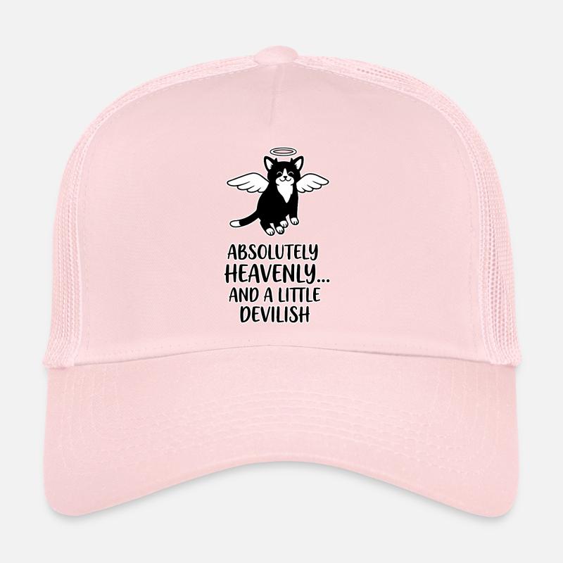 Ailes de chat ange céleste - Casquette trucker  - rose pâle