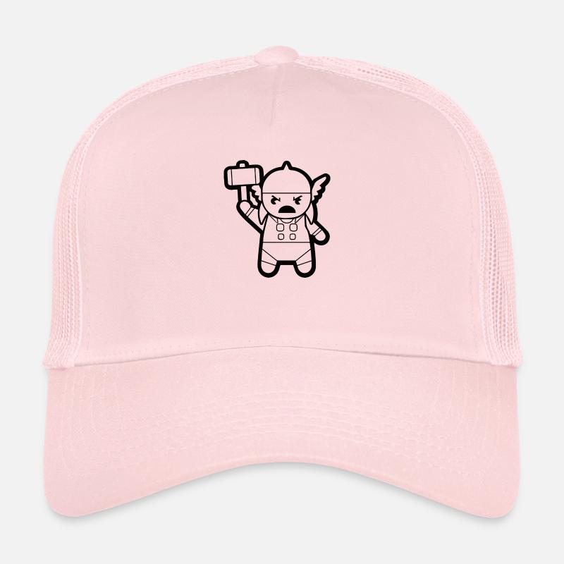 THOR WITH HAMMER superhero minifigure - Trucker Cap - pale pink