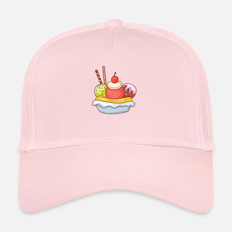 Crème glacée, crème glacée, crème glacée, crème glacée, boule, crème glacée, sundae Casquette trucker 