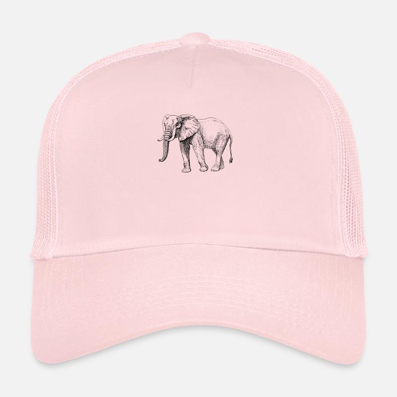 éléphant - Casquette trucker - rose pâle