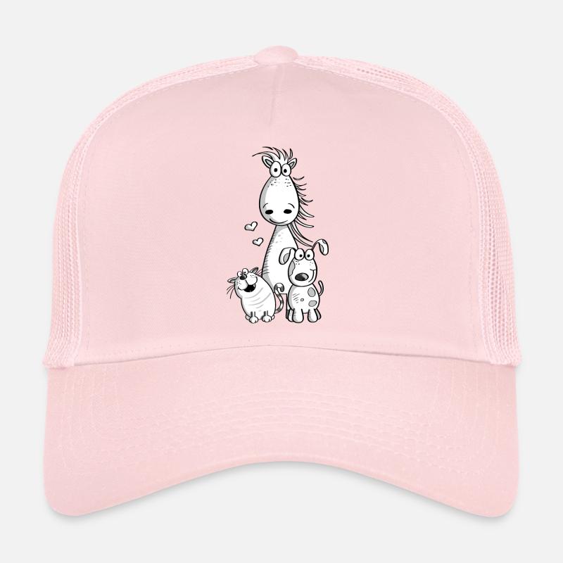 Beste Freunde I Pferd Hund Katze Comic Trucker Cap