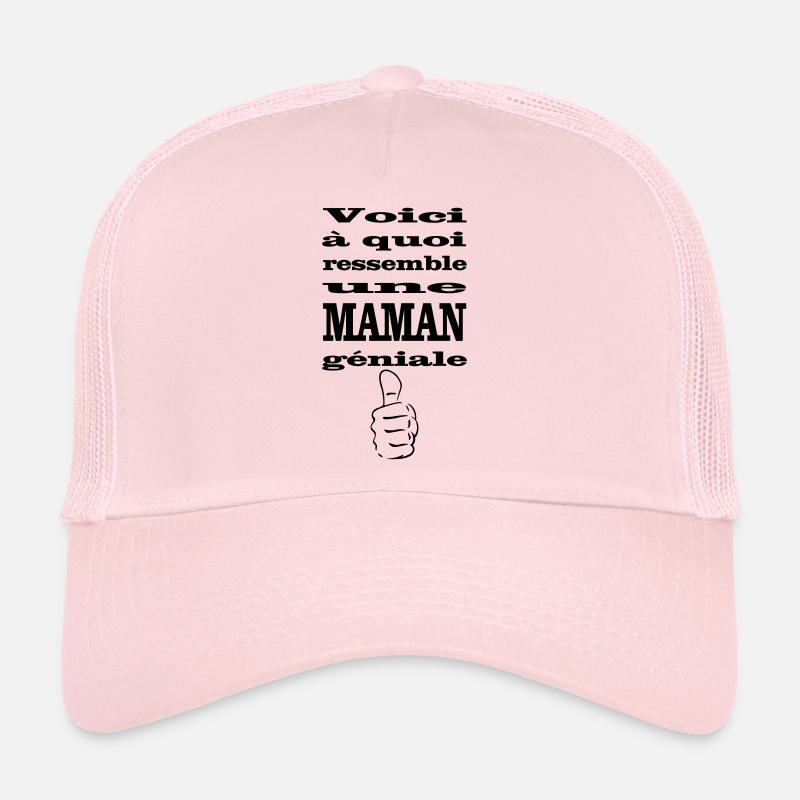 maman géniale - Casquette trucker  - rose pâle