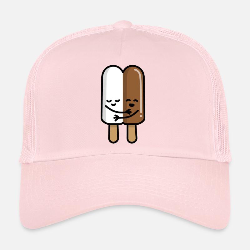 Gemischtes Paar Eis am Stiel Gemischtrassig Liebe - Trucker Cap - Hellrosa