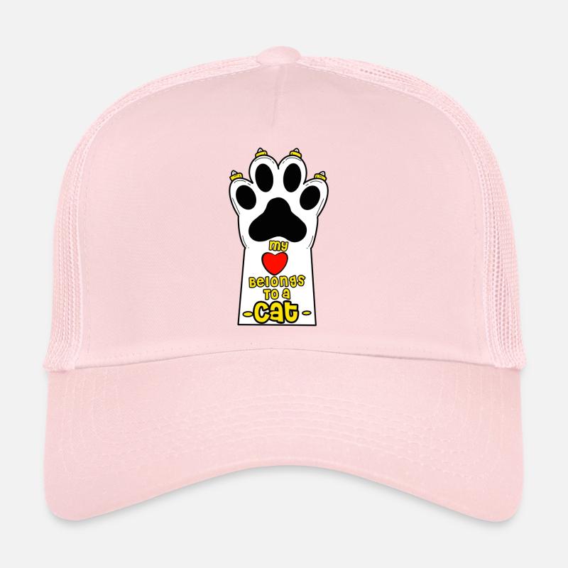 Conception de main d’amoureux des chats avec coeur Casquette trucker 