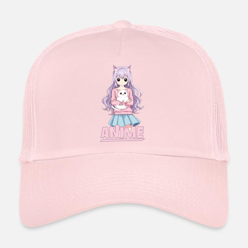 Anime adolescent avec chat manga mignon japanimation Casquette trucker 
