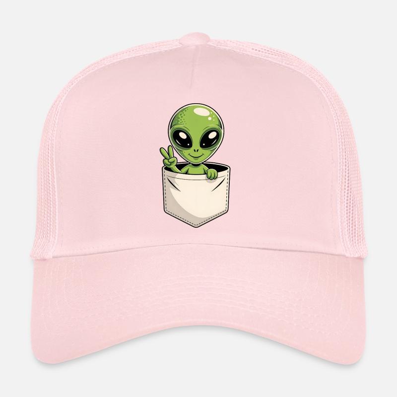 Mignon Poche Alien Signe de Paix Dessin Animé Casquette trucker 