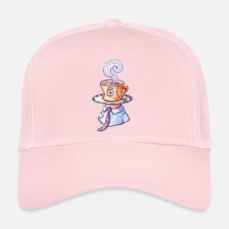 Surrealer Teetassen-Mann - Trucker Cap - Hellrosa