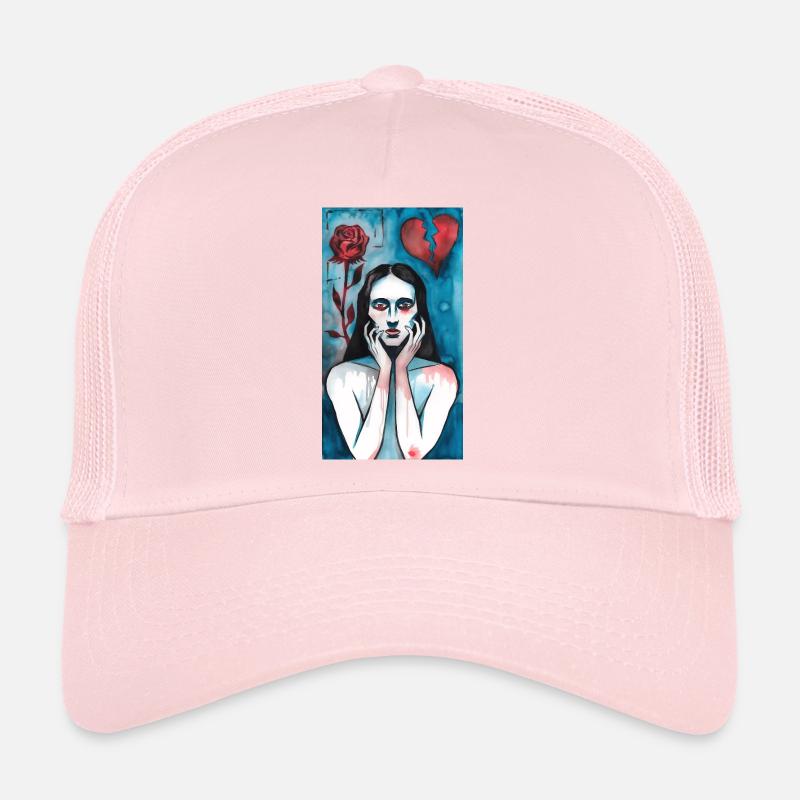 Amour brisé, dame en deuil Casquette trucker 