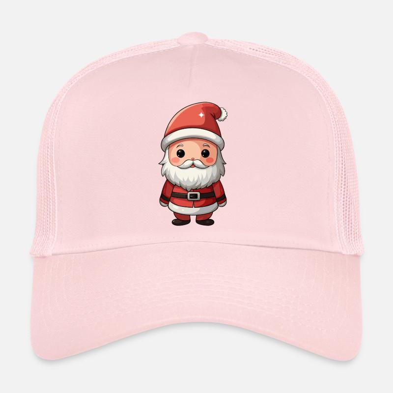 Chibi Père Noël Cheer Illustration - Casquette trucker  - rose pâle