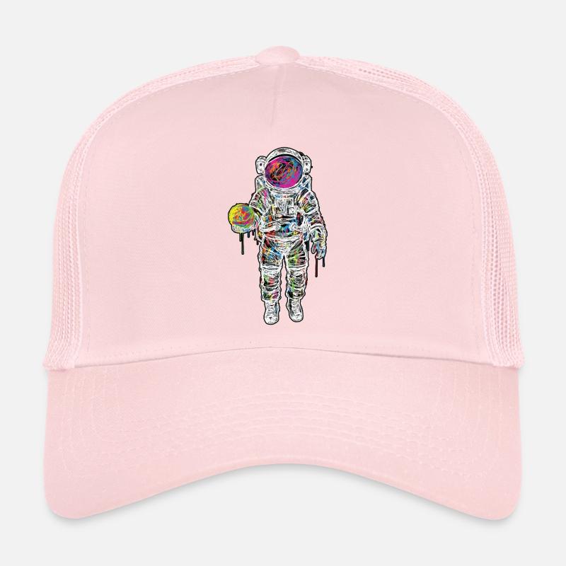 Space Astronaut Scribble Painting Planet Trucker Cap