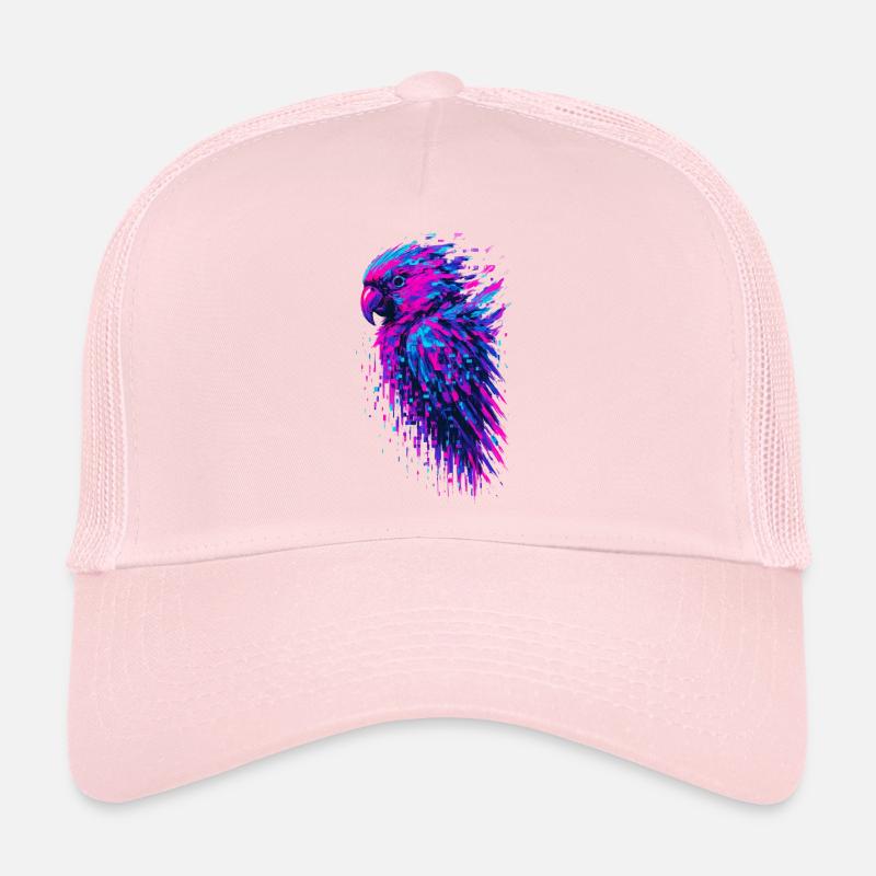 Papagei-Glitch-Kunst Cyber-Vibration Trucker Cap