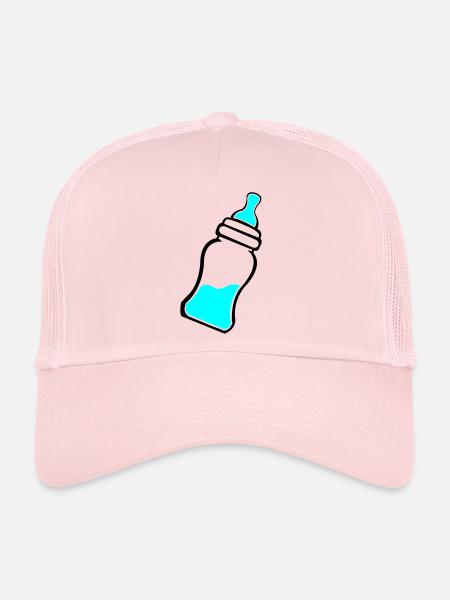Biberon - Casquette trucker  - rose pâle - Devant