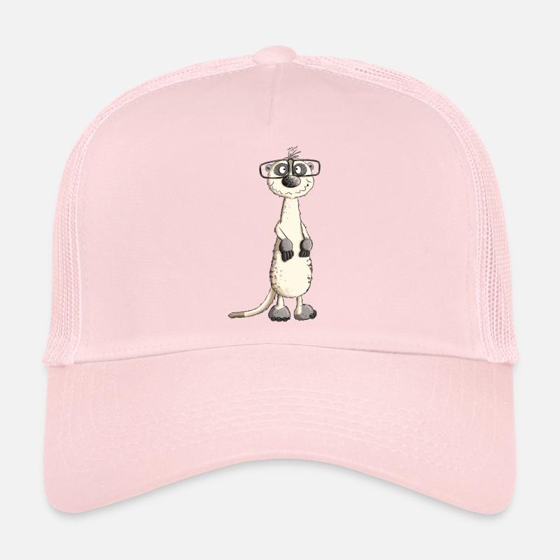 Funny Nerd Man Meerkat I Nerd - Trucker Cap - pale pink