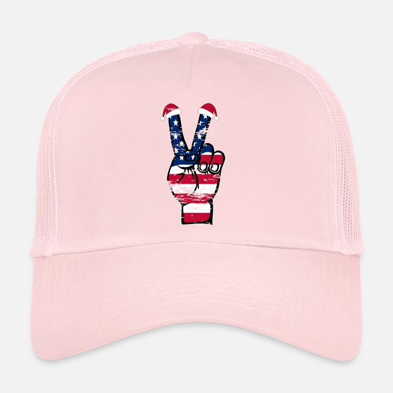 Symbole de paix de Noël drapeau des États-Unis utilisé Casquette trucker 