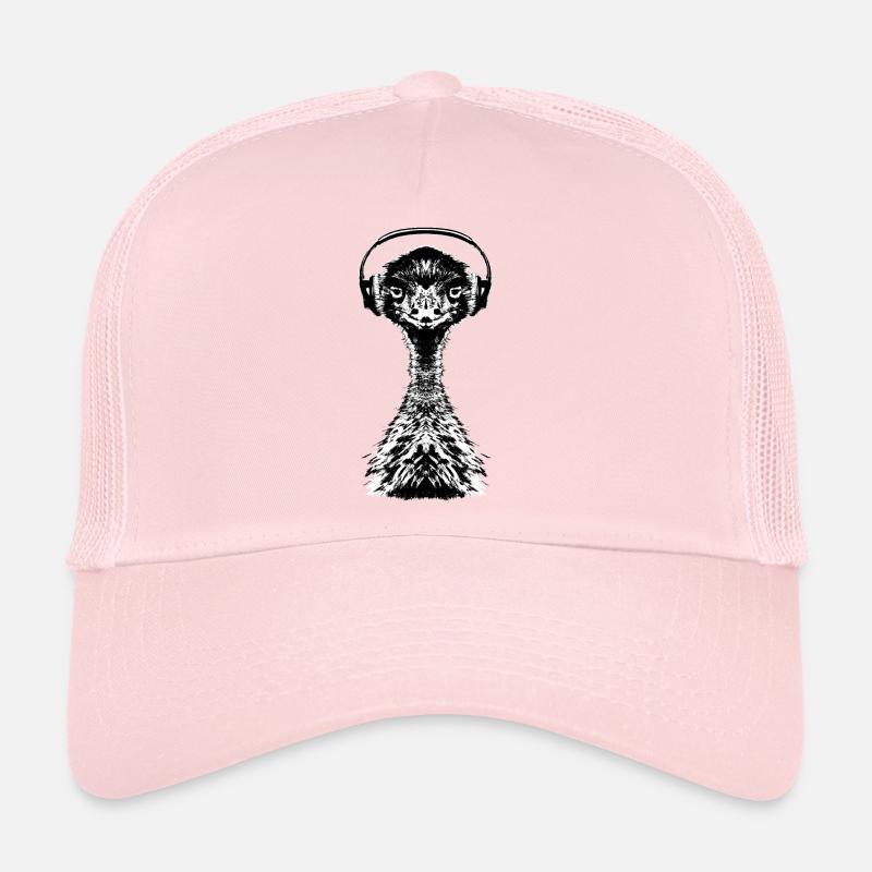 Emu mit Kopfhörer Trucker Cap