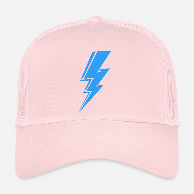 Lightning in Modern Blue - Trucker Cap - pale pink