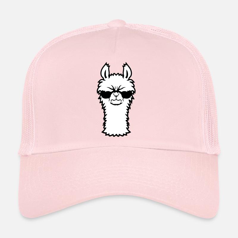 Lama Wütend Cool Sonnenbrille Pelzig Alpaka Sauer Trucker Cap